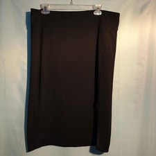 Black Pull-On Pencil Skirt Classic Knee Length Stretch Career Skirt