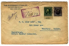 NYC -Canada Registered Letter Cover w/ Pan American Exposition BC53 Cinderella