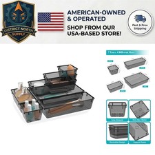 7 Piece Stackable Drawer Organizer Set - Transparent Bins for Stylish Storage