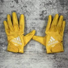 New Adidas Adizero 12 NFL Promo Receiver Gloves Size Large Gold ADI196 See Photo