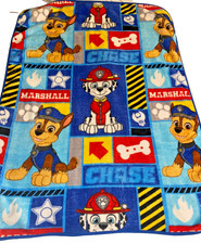 01  WOW 40x50 PAW PATROL Blue Red Silky Plush Toddler Comforter Throw Blanket
