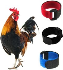 3 Pack No Crow Rooster Collar, Chicken Collar Anti-Hook Black, Blue, Red