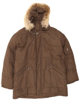Emaroo Australia Mens Hooded Padded Jacket UK 44 2XL Brown Polyester AR01