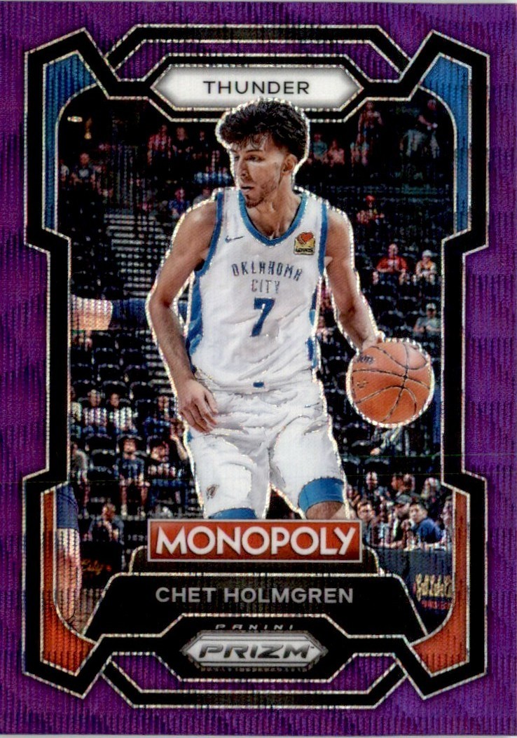 Chet Holmgren 2023-24 Panini Prizm Monopoly Purple Wave Prizms #62 Oklahoma City