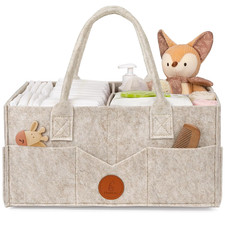 Baby Diaper Caddy Organizer for Changing Table, Nursery Storage Bin Basket