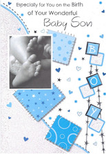 Especially For You On The Birth Of Your Baby Son Card 7" x 5" (18cm x 13cm)