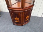 66914 Vintage Inlaid Mahogany Corner Curio Cabinet with Glass Doors — photo 4