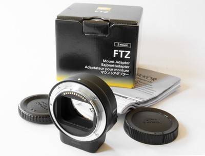Nikon FTZ F-mount lens to Z-camera Adapter with box, caps & inst