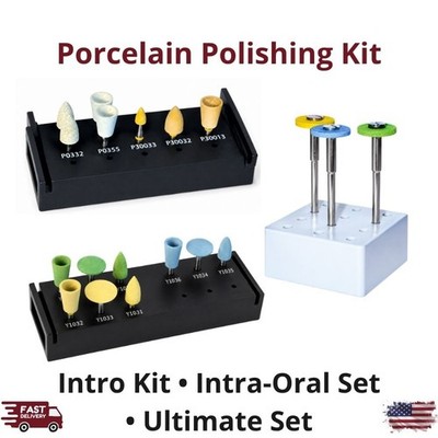 7/Pk 21/Pk Porcelain Polishing Kit RA Diamond Polishers Cups Points Discs Gloss