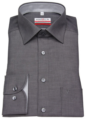 Marvelis Herren Hemd Modern Fit Patch Struktur schwarz 4767 64 68