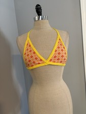 Vintage 60s 70s Plaid Bikini Halter Top Psychedelic Summer Of Love Groovy Hippy