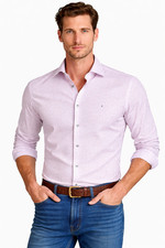 Alfani Mens Shirt New M 15- 15.5 32/33 White Pink Design Slim Fit Button Up