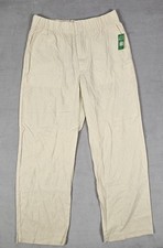 GAP Women's Linen Rayon Wide Leg Pants Elastic Waist Cream NWT Size M