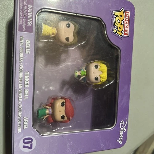 Funko Pop! Disney Belle Tinker Bell Ariel Mini Vinyl Figures 3-Pack Tin #07 NWT