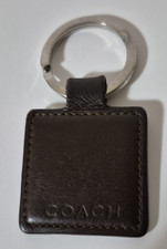 Coach Vintage Brown Leather Key Ring Fob Made In Spain