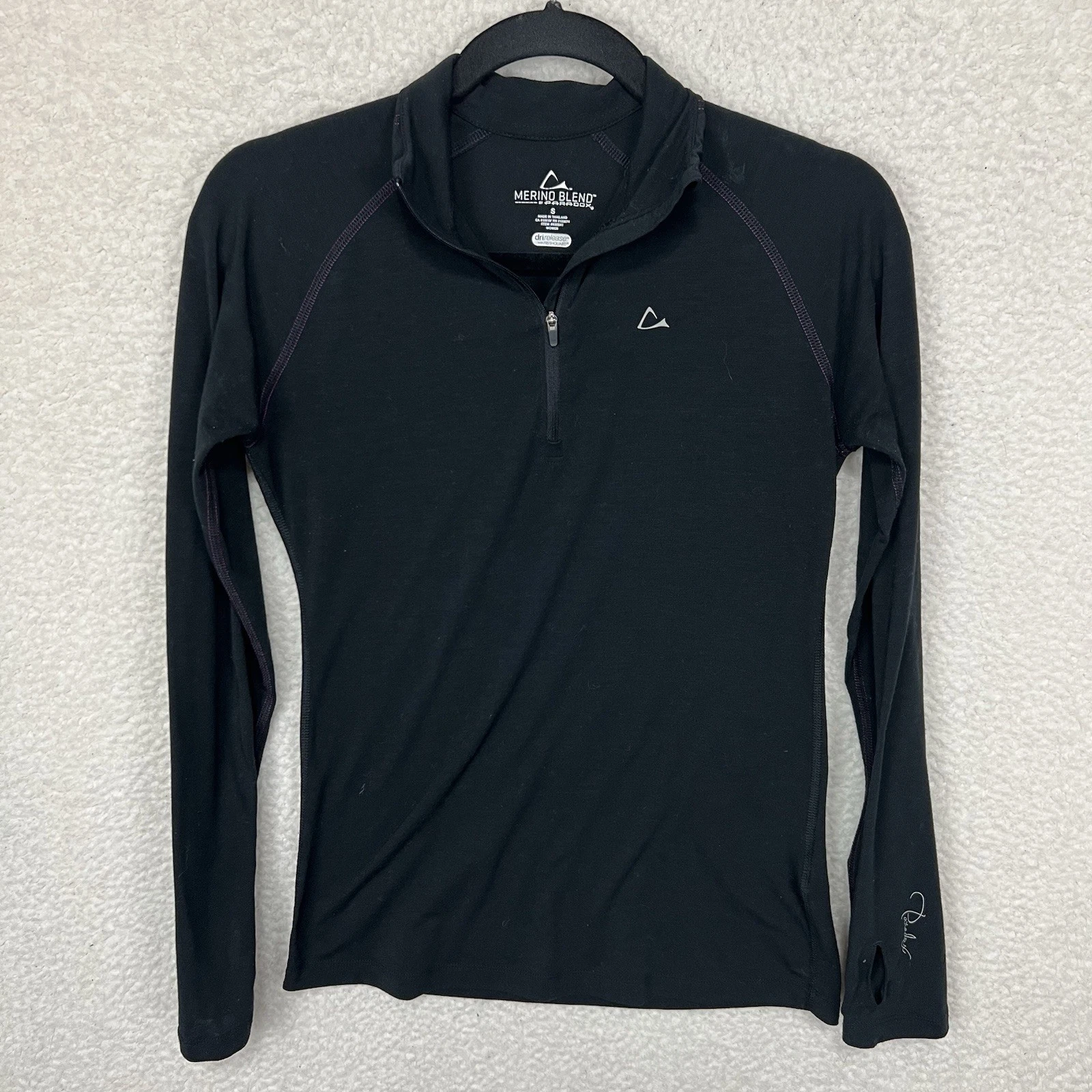 Paradox Merino Blend Pullover Women’s S Black Quarter Zip Base Layer