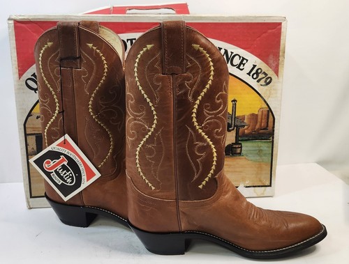 Justin Western Cowboy Boots Women’s 8B Brown Leather L4936 Embroidered Saltillo - Picture 12 of 12