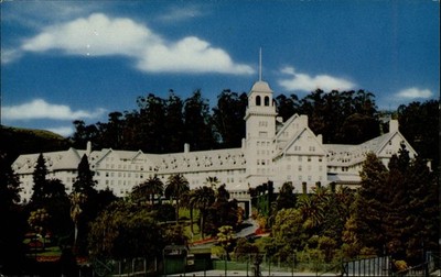 Berkeley CA Hotel Claremont beautiful white bldg tennis court unused postcard