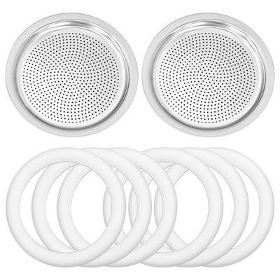 Bialetti Moka Express 9 Cup Gasket Filter Kit 6 Silicone Seals Replacement Set