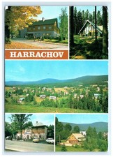 Vintage Mountain Resort Town Krkonoe Region Harrachov Czech Republic Postcard