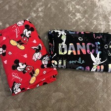 2 lot set Scrub Top Shirts Women  s M Disney Tinker Bell Mickey Minnie Mouse Med.