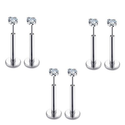 COTATI 20G Flat Back Earrings Stud Threadless Tragus Cartilage Lip Medusa Pie...