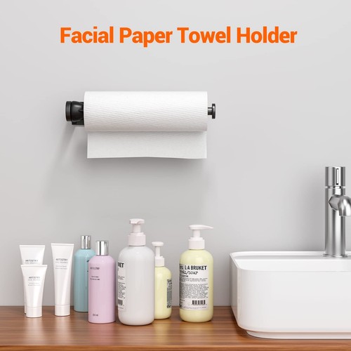 Black Under Cabinet Paper Towel Holder Adjustable Ratchet Design 11 L x 3 W - Picture 4 of 7