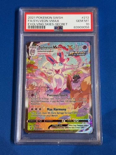 2021 Pokemon Sylveon VMAX #212 Evolving Skies Secret Rare PSA 10 Gem Mint