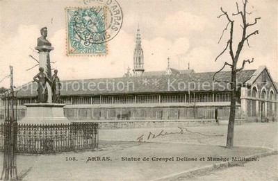 Arras  62 Statue de Crespel Delisse et Manege Militaire