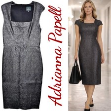 ADRIANNA PAPELL Metallic Sheath Dress Quiet Luxury Workwear Size 6