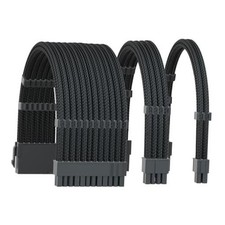Power Supply PC Extension Cables,1x24Pin ATX/1x8 4 4 Pin EPS/1x4Pin CPU Black