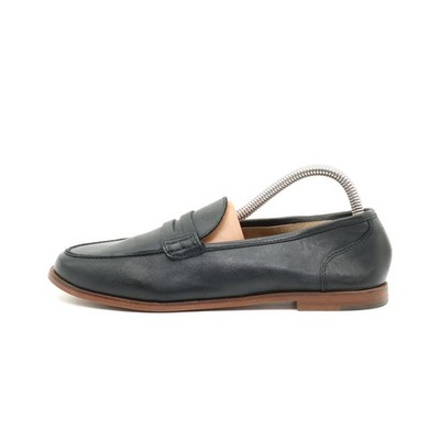 J.Crew Damen Penny Loafer schwarz Leder Low-Top handgefertigt klassisch EU 38