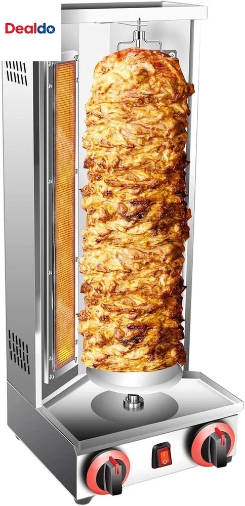 Shawarma Doner Kebab Machine Grill Gas Vertical Broiler Gyro Meat Rotisserie wit