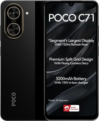 POCO C71 4G LTE GSM (128GB+4GB RAM) GSM Android Factory unlocked Phone BK