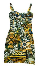 Dolce & Gabbana 🌸Amazing Sicily🌸Stretch Silk Corset Sexy Dress IT 40