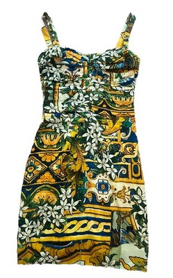 Dolce & Gabbana  Amazing Sicily Stretch Silk Corset Sexy Dress IT 40