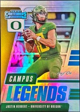 2021 Contenders Draft Picks Justin Herbert Campus Legends Platinum Foil 1/1 SP