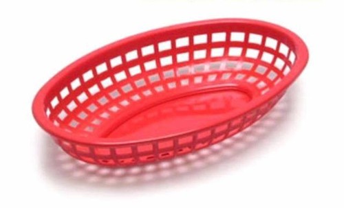 6x Fast Food Classic Oval Baskets (Red or Black), Burger, Chips, Hotdogs - Picture 5 of 5