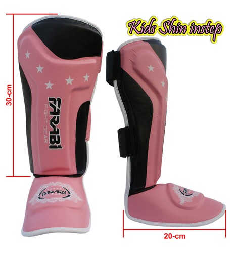 Shin Instep Pads MMA Kick Boxing Protector For junior Kids Muay Thai Shin - Picture 6 of 6