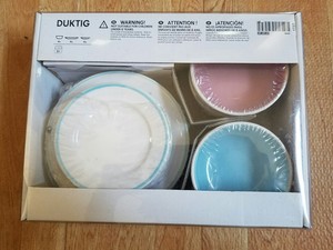 Ikea Duktig Children Plates Bowls 12pc Play Set Toy New In Box