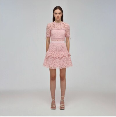 NWT/NIB Self-Portrait Guipure Mini Dress - Size 0 - Pink Lace | eBay NWT/NIB Self-Portrait Guipure Mini Dress - Size 0 - Pink Lace | eBay