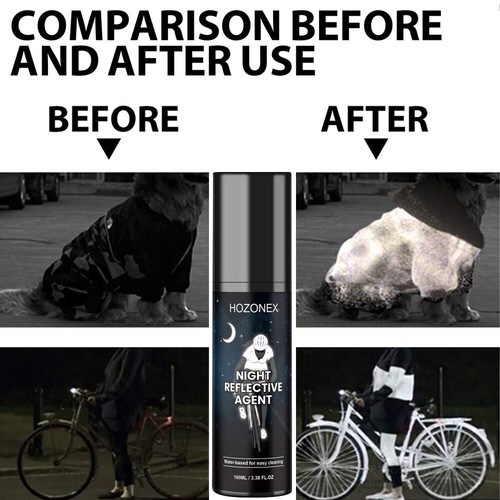 100ml Reflective Spray Night Safety Warning Paint For Bicycle Clothing Universal - Picture 7 of 13