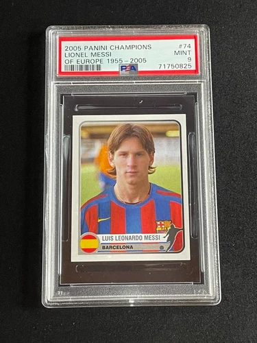 2005 Panini Champions of Europe LIONEL MESSI sticker Rookie RC PSA 9! GOAT