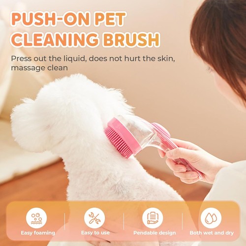 Pet Bath Brush for Dogs & Cats – Soft Silicone Grooming & Washing Tool - Picture 2 of 7