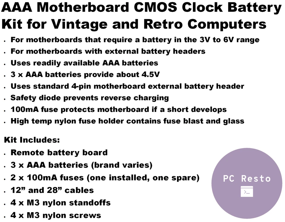 New Motherboard BIOS CMOS Clock RTC AAA Battery Kit for Vintage Retro Computers - Image 3 of 4