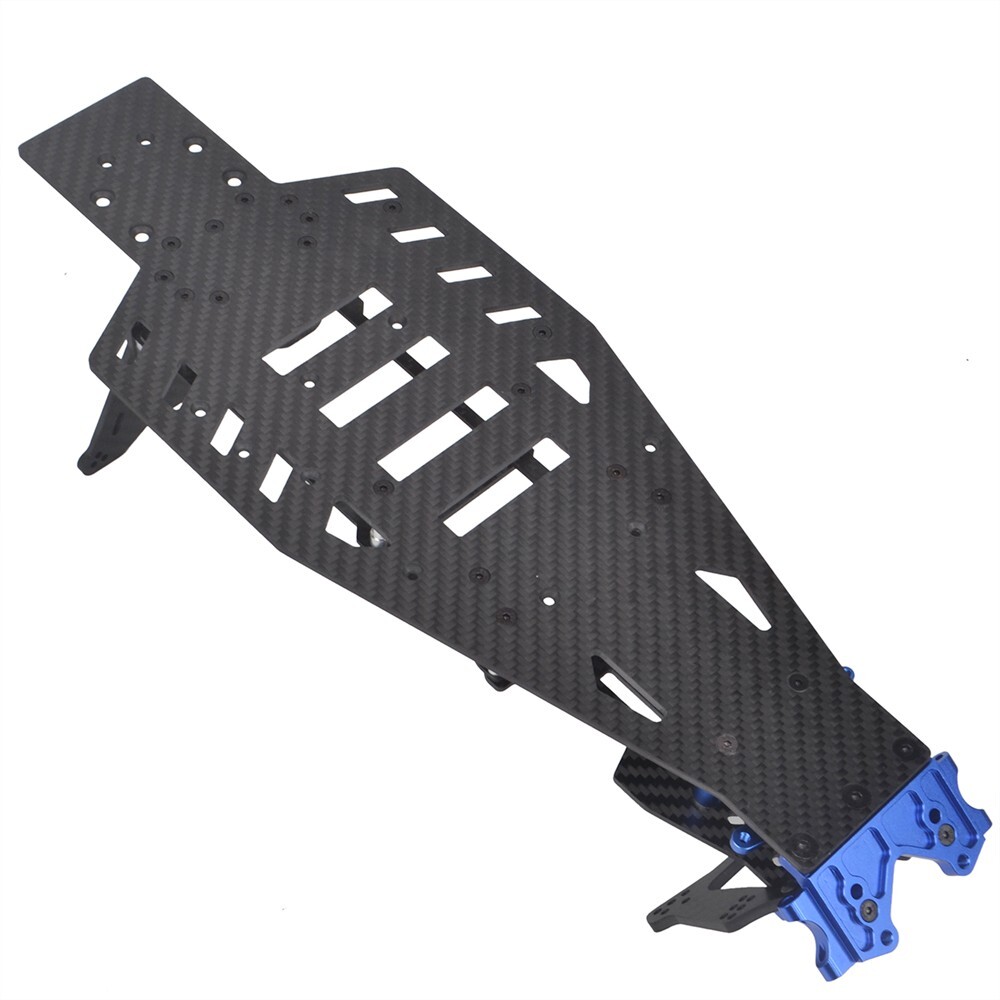 Carbon Upper Lower Chassis w/ Shock Tower Mounts for Traxxas