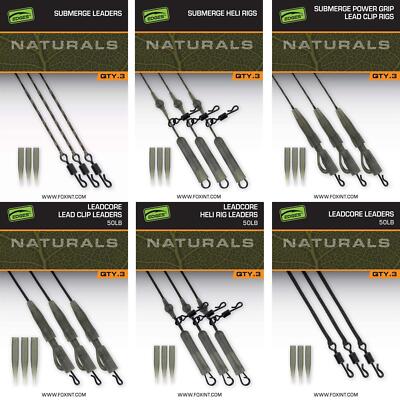 Fox Edges Naturals Leaders Leadcore Lead-Free Carp Fishing Leaders  UK