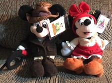 Disney Adventurer Mickey  Pirate Minnie Disneyland Beanbag Plush New W/Tags