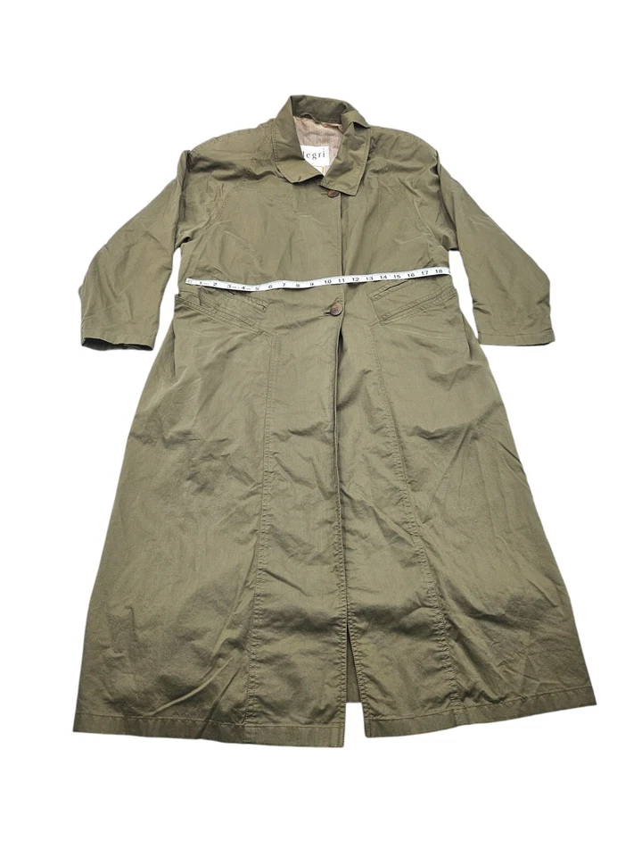 Gabardina vintage de mujer Allegri Hiss verde manga 3/4 hecha en Italia Foto 2 de 4