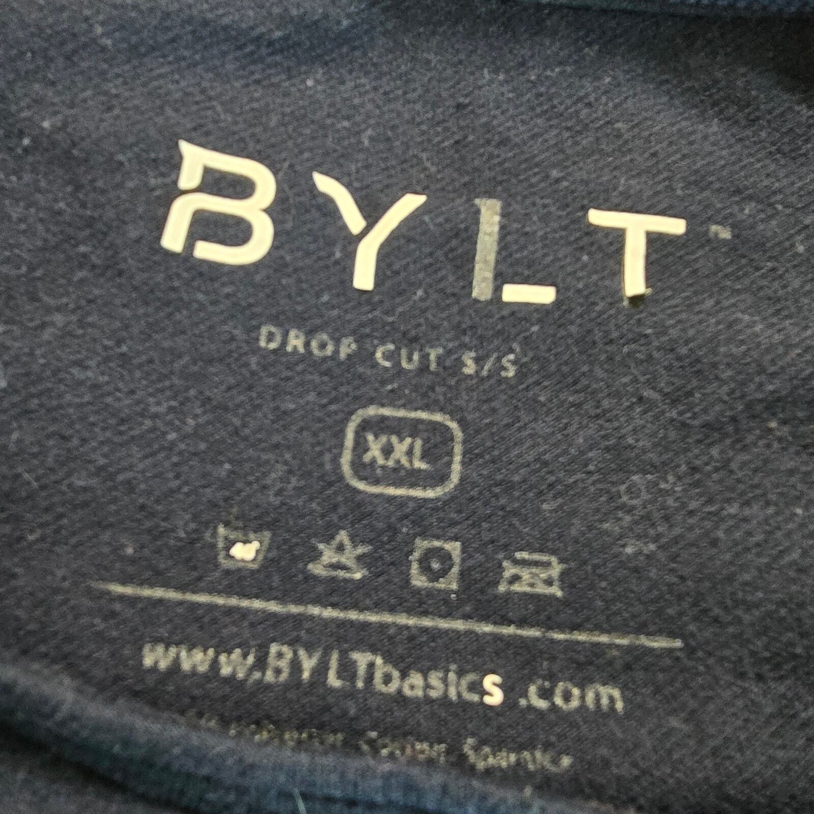 BYLT Basics Mens Lux Performance Workout Gym Shirt XXL 2XL Navy Blue 